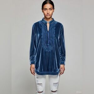 Soft Surroundings Blue Velvet Tunic Top